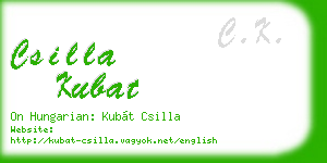 csilla kubat business card